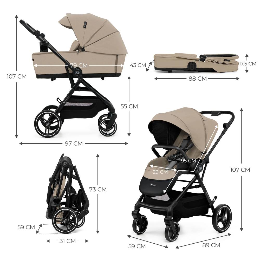 Kinderkraft dječja kolica Yoxi 2u1 - Sand Beige