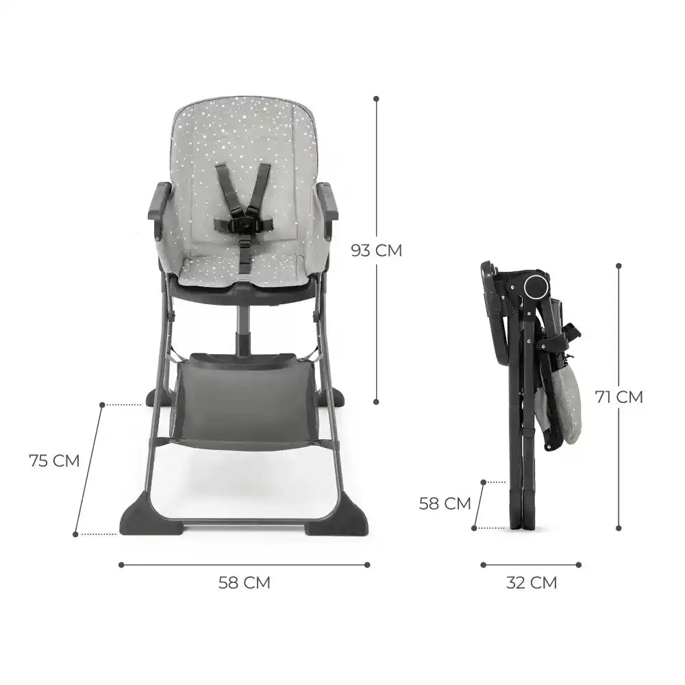 Kinderkraft hranilica FOLDEE, siva