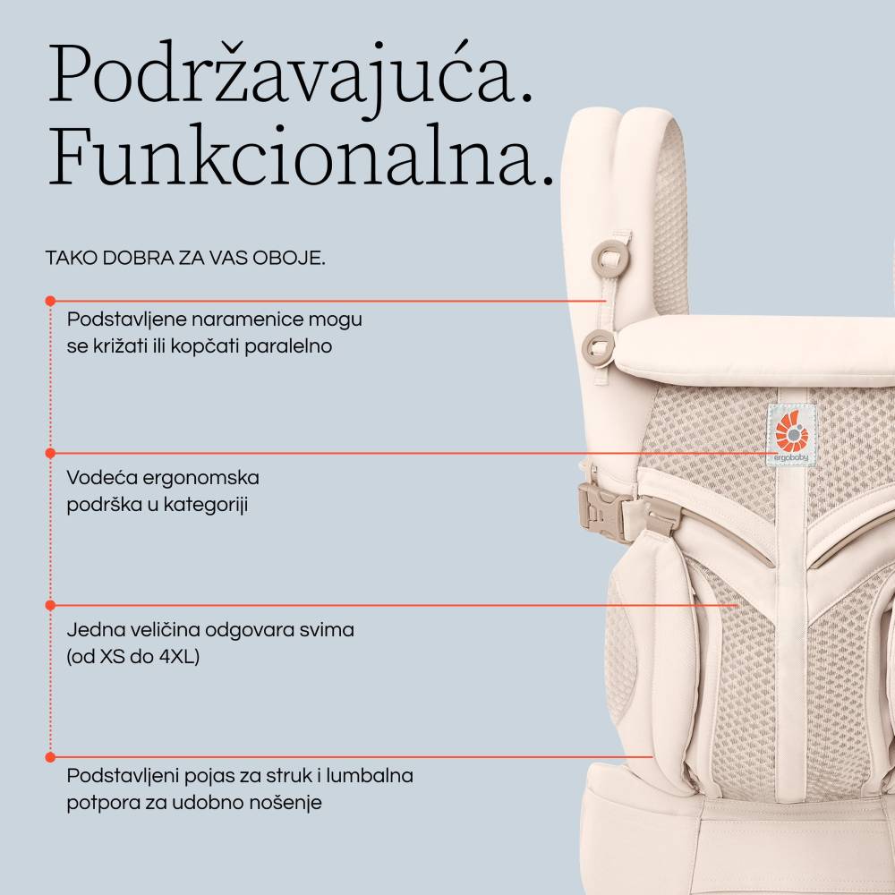 Ergobaby Omni Classic Mesh nosiljka, Pearl Grey