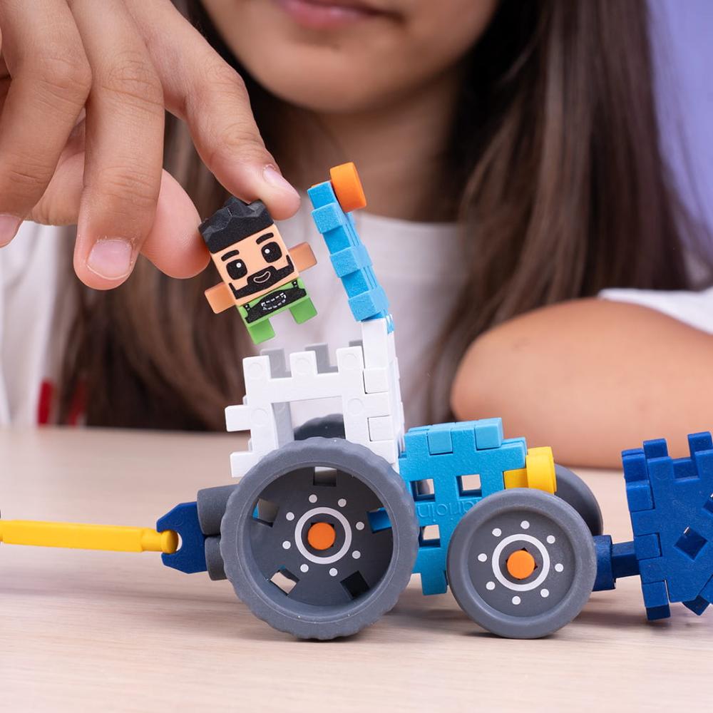 Marioinex Mini Waffle Farmer 50 kom, Tractor with Plow