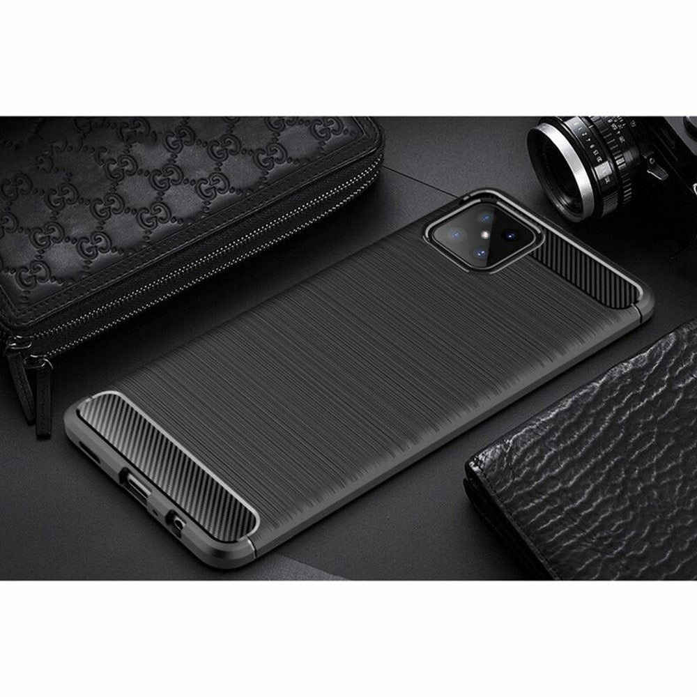 Techsuit Carbon Silicone maska za Honor X8 -crna