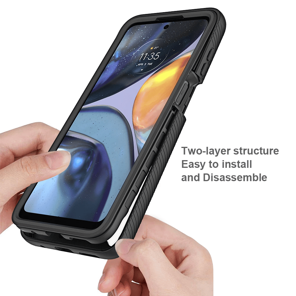 Techsuit - Defense360 Pro + Screen Protector - Motorola Moto G22 - crna