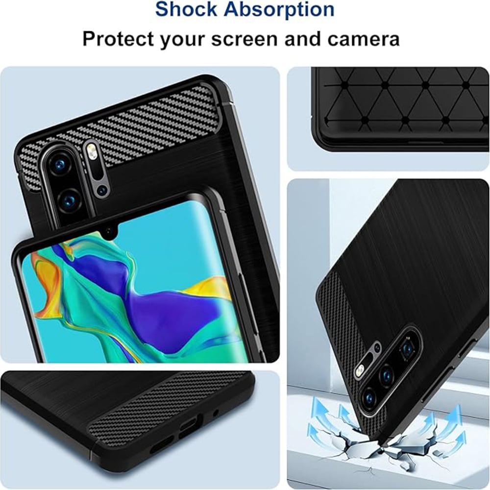 Techsuit Carbon Silicone maska za Huawei P30 Pro – plava