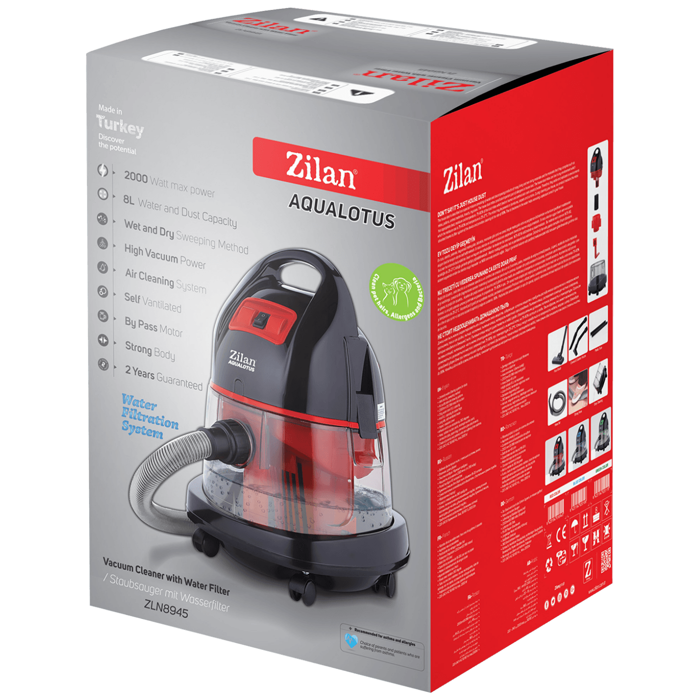 Zilan Usisavač za suho/mokro usisavanje, 1600 W, plava - ZLN8945/BL