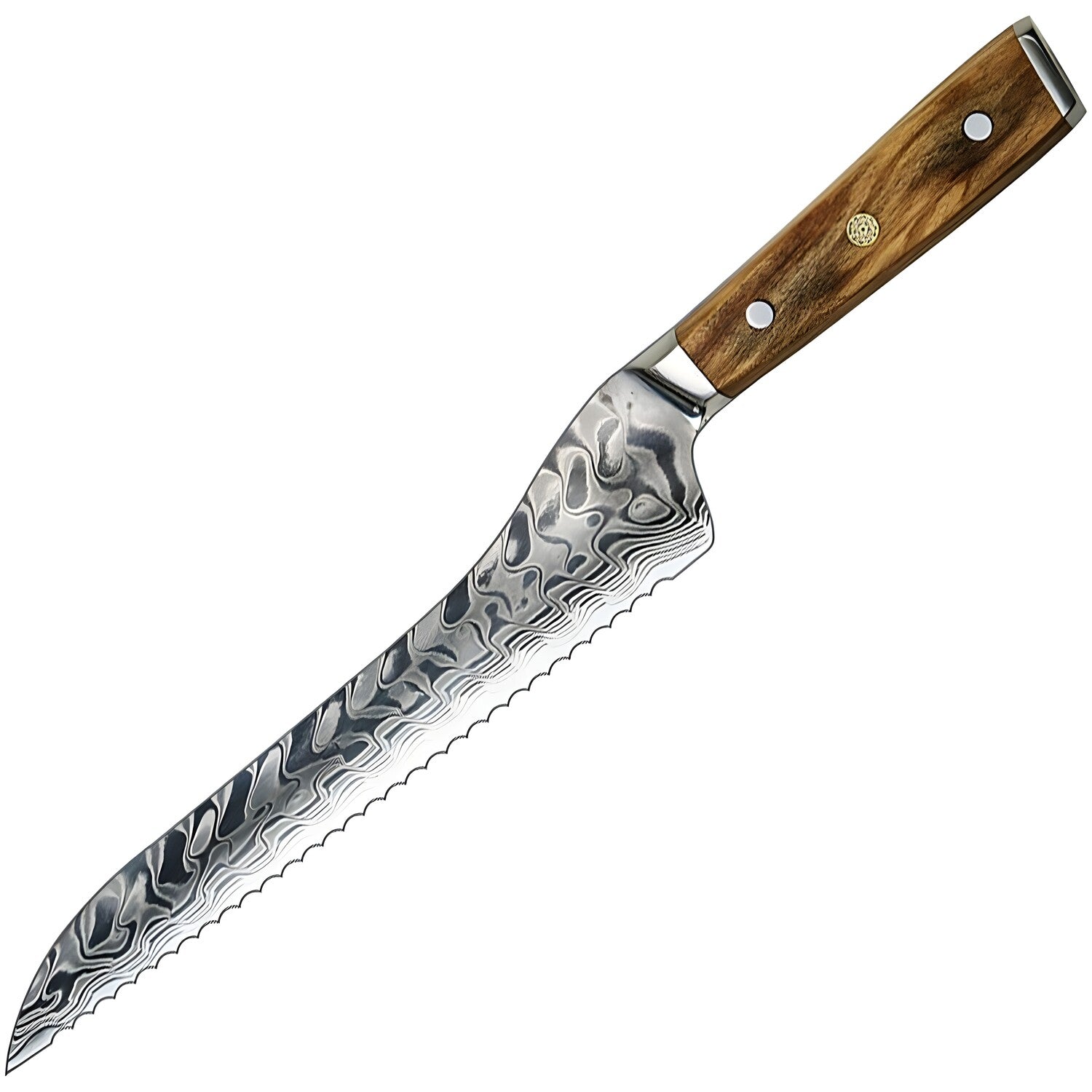 Damaskasti kuhinjski nož YU-37488 - Kruh / Smeđa KP37488