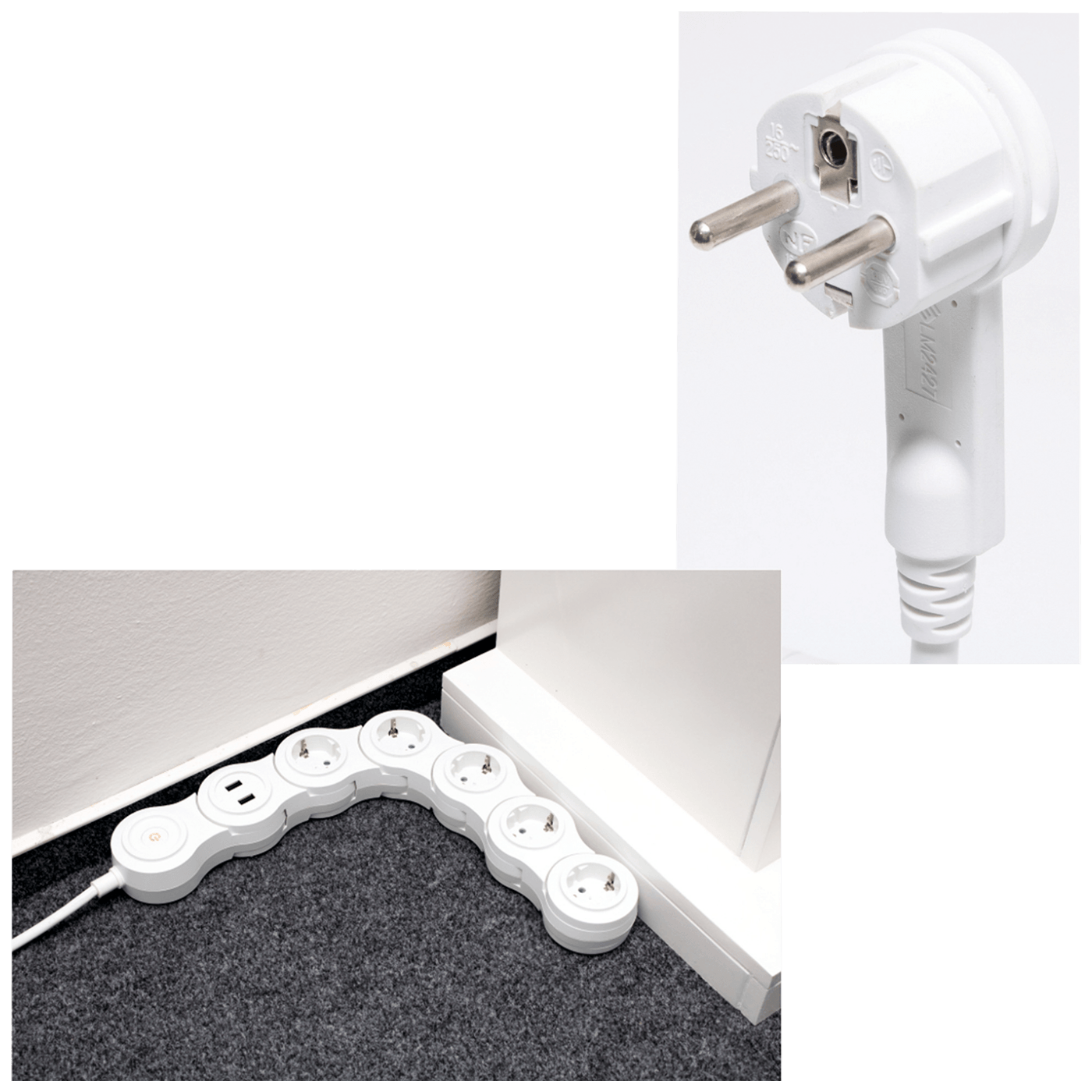 home Produžni kabel, podesivi, 5 utičnica, 1.5 mm²,1.4 met, USB - NVH 05K / USB