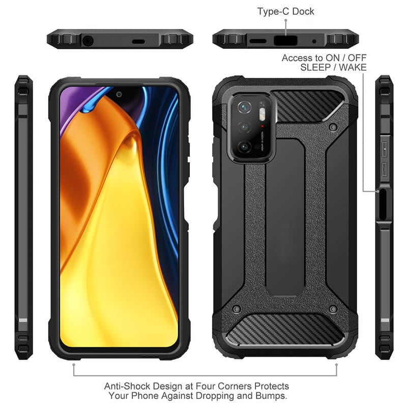Techsuit - Hybrid Armor - Xiaomi Redmi Note 10 5G / Poco M3 Pro 5G - crna