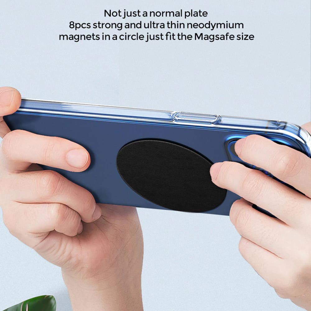 Techsuit - Metalna ploča (MP01) s Magsafe i PU kožnom presvlakom - crna