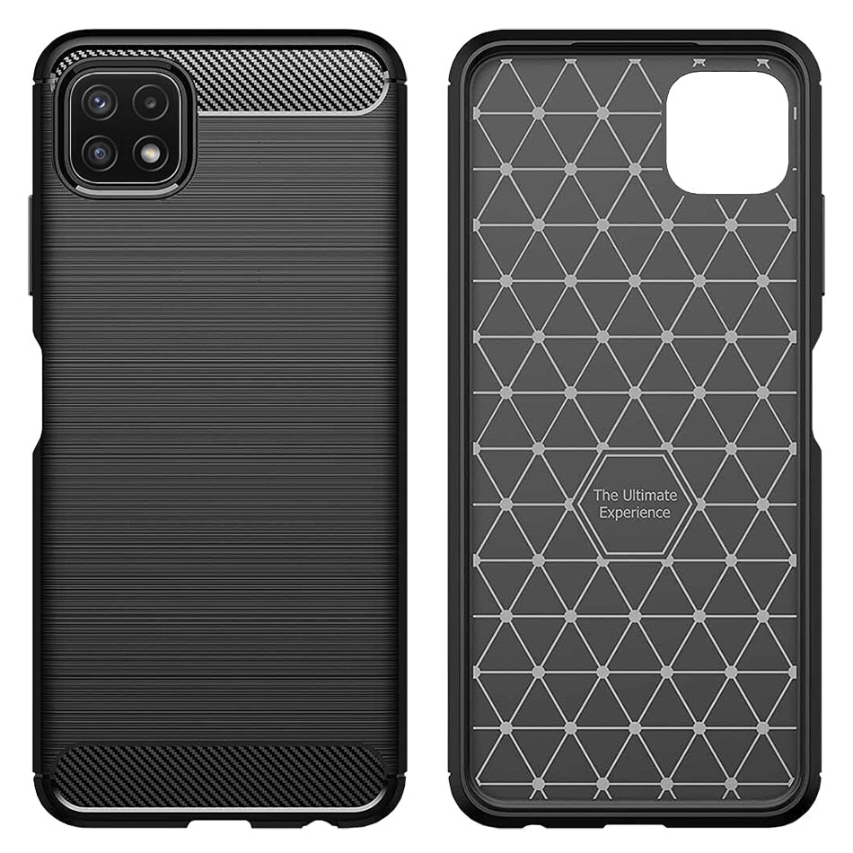 Techsuit - Carbon Silicone maska za Samsung Galaxy A22 5G - crna