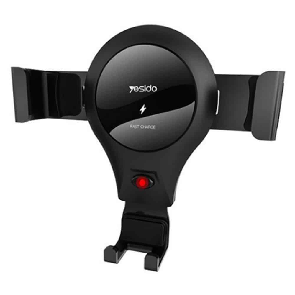 Yesido - Auto držač s bežičnim punjenjem (C45) - Gravitacijska ručka za ventilacijski otvor, 10 W - crna