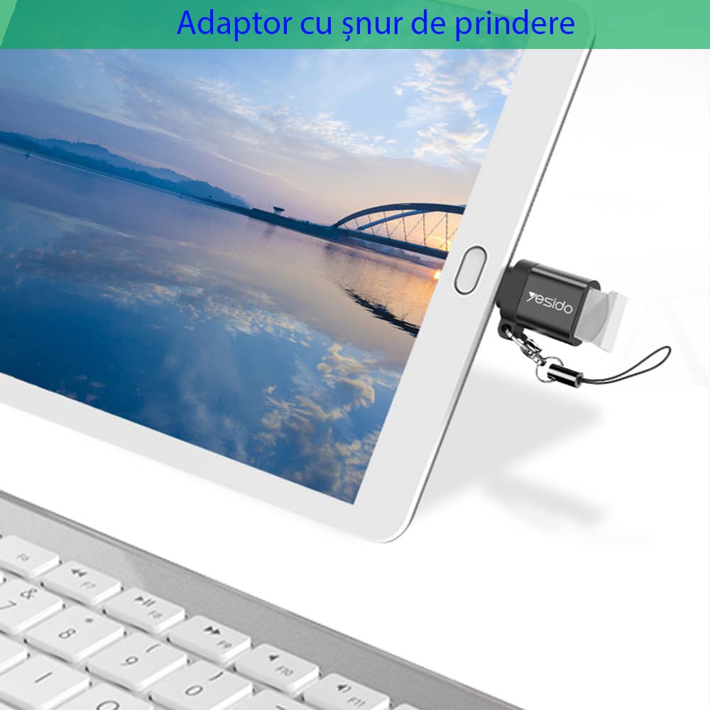 Yesido - OTG adapter (GS06) - Type-C na USB 3.0 Plug & Play 5Gbps - crni