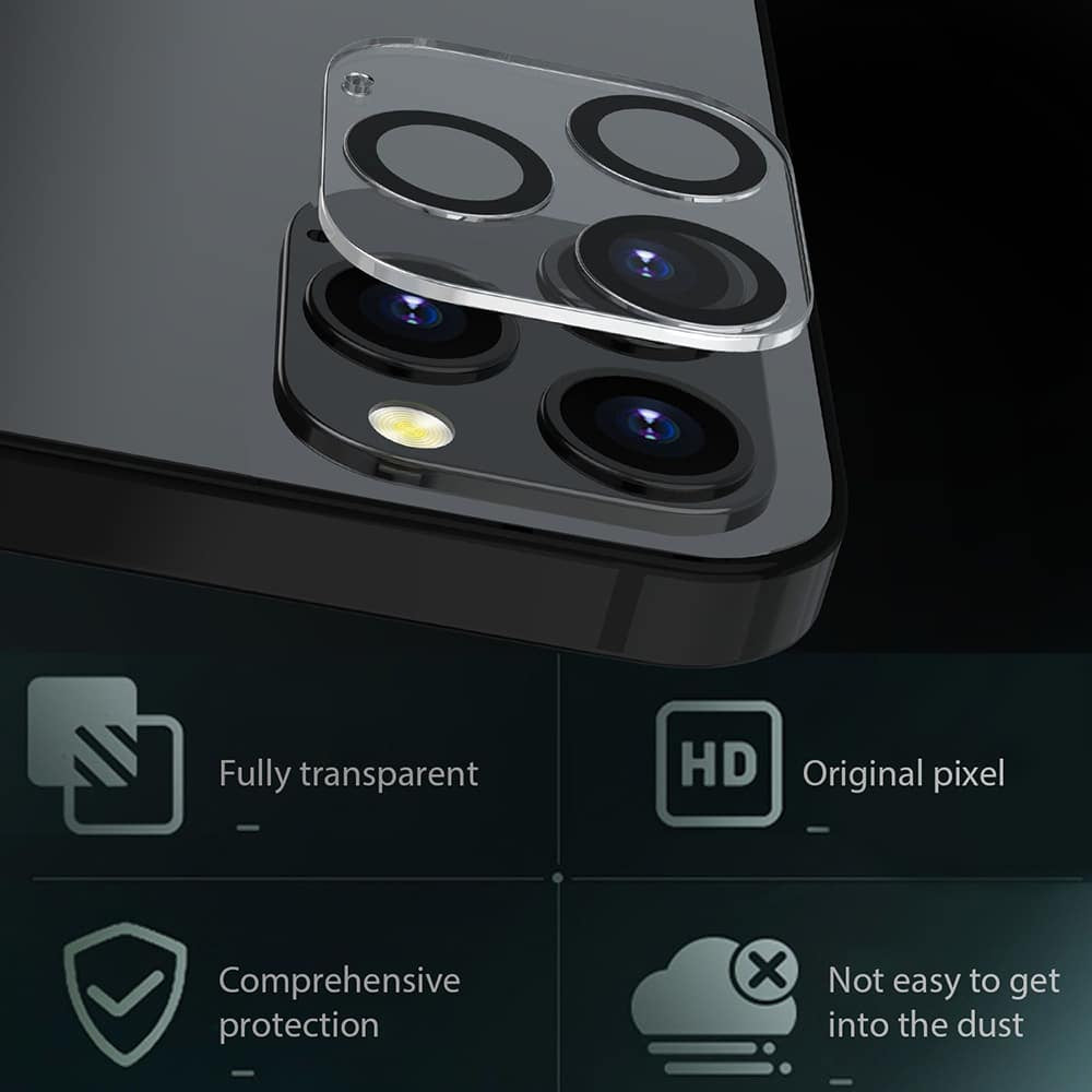 Lito - S+ staklo za kameru za iPhone 12 Pro - crno/prozirno