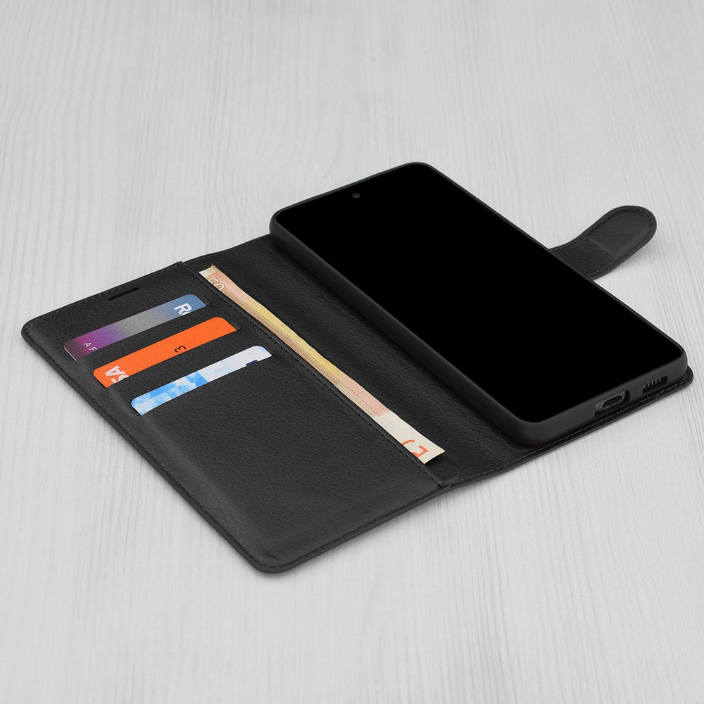Techsuit Leather Folio preklopna maska za Honor 200 Pro – crna