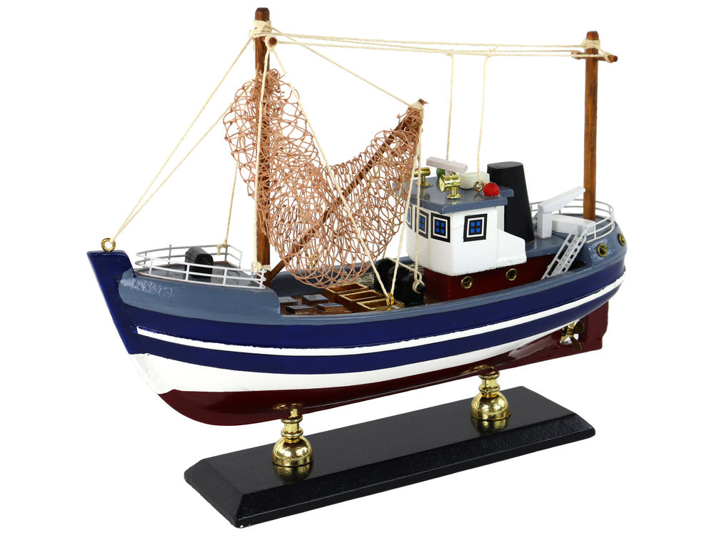 Kolekcionarski model ribarskoga broda 22 cm - tamno plavo/bijeli