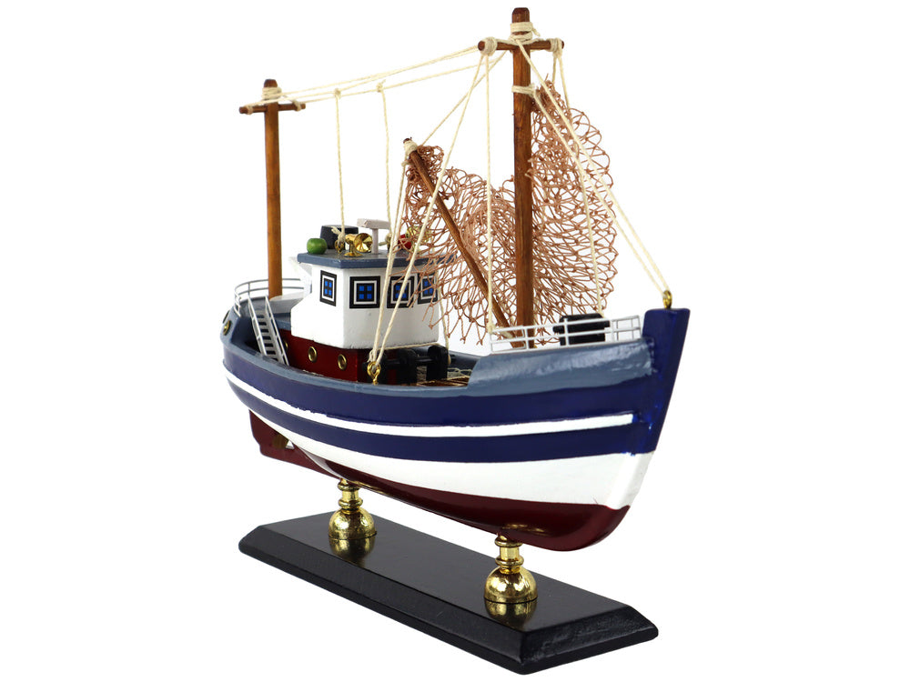 Kolekcionarski model ribarskoga broda 22 cm - tamno plavo/bijeli