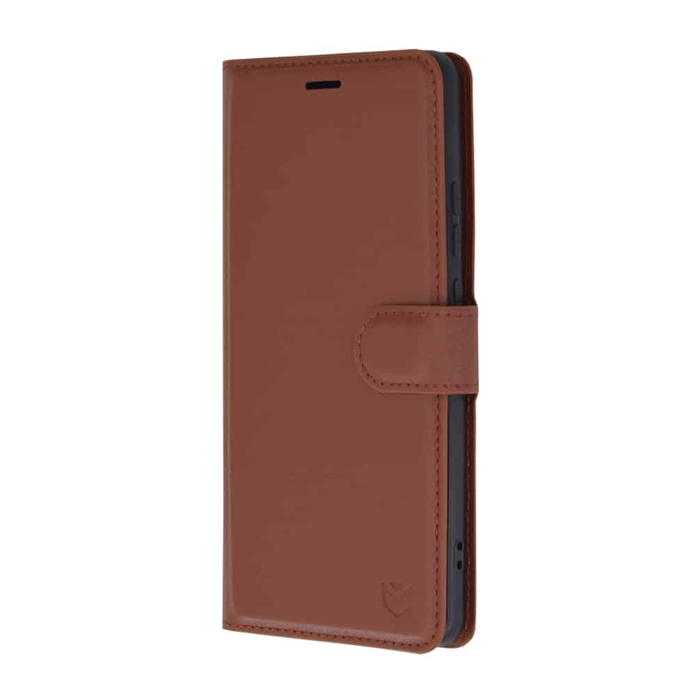 Techsuit Leather Folio preklopna maska za Motorola Edge 50 Pro – smeđa