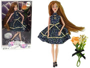 Lutka za igru Emily za modnu reviju sa buketićem - 30 cm