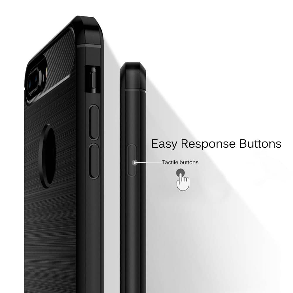 Techsuit - Carbon Silicone maska za iPhone 7 Plus - crna