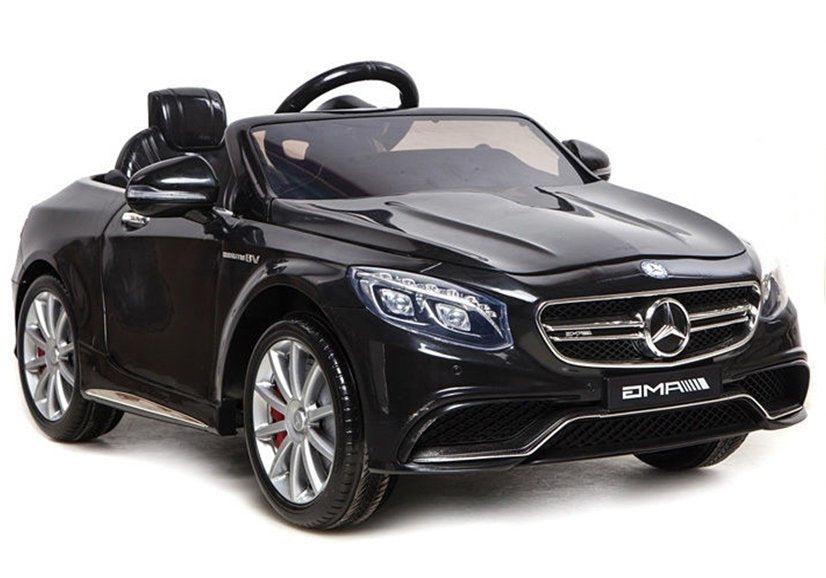 Licencirani auto na akumulator Mercedes S63 AMG - crni/lakirani