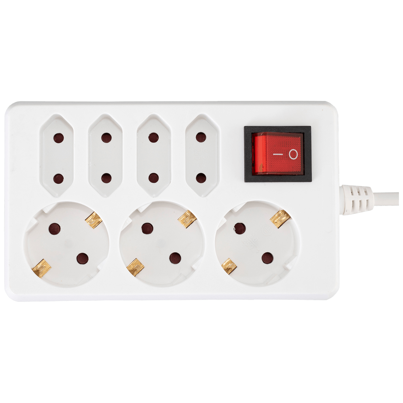 home Produžni kabel, 3 + 4 utičnice, 1.0mm², 1.5 met, bijeli - NV 17/WH