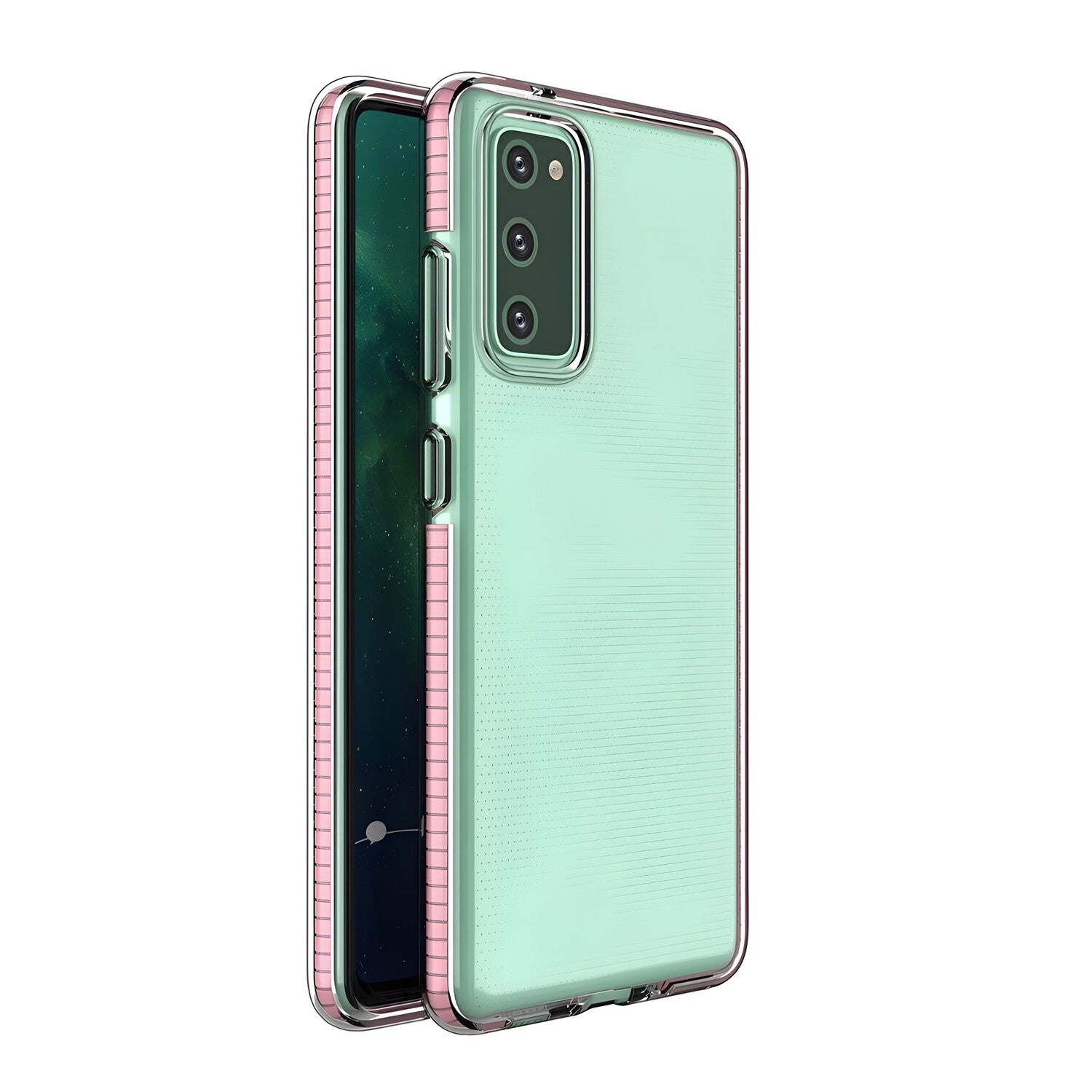 Futrola Spring clear TPU za Samsung Galaxy A12/Galaxy M12/Galaxy F12 - Svijetlo roza KP8726