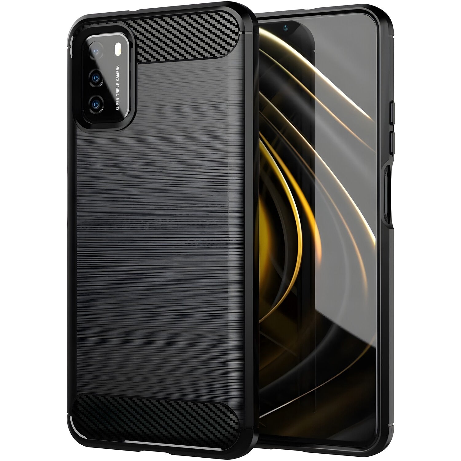 Futrola Carbon Shield TPU za Xiaomi Poco M3 - Crna KP9408