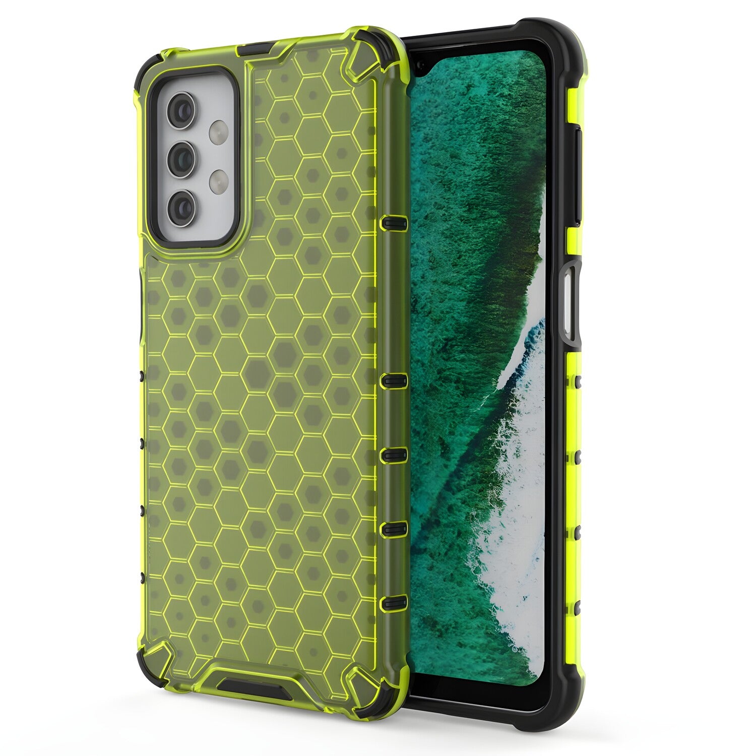 Honeycomb pancirna futrola sa silikonskim okvirom za Samsung Galaxy A32 5G - Zelena KP10003