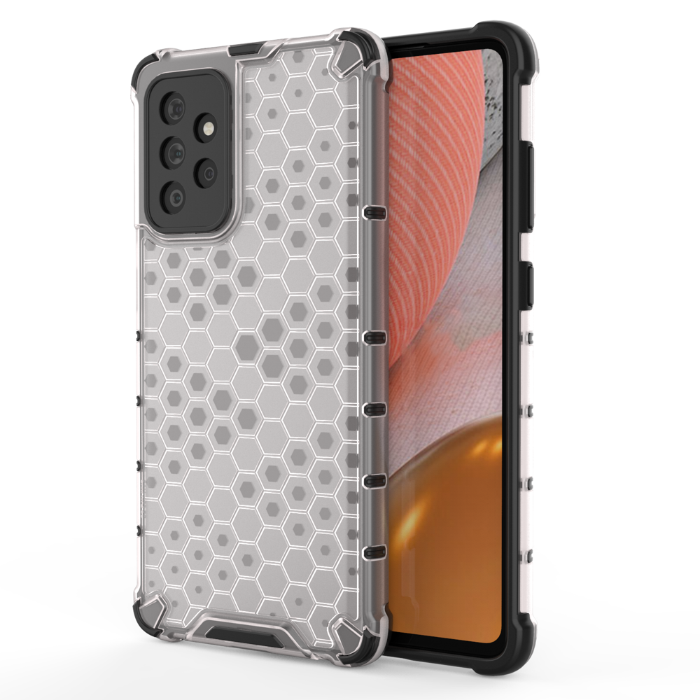 Honeycomb pancirna futrola sa silikonskim okvirom za Samsung Galaxy A72 4G - Prozirna KP10260