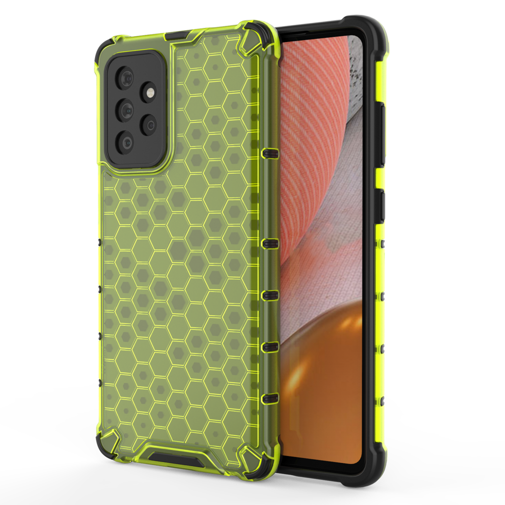 Honeycomb pancirna futrola sa silikonskim okvirom za Samsung Galaxy A72 5G/Galaxy A72 4G - Zelena KP10261