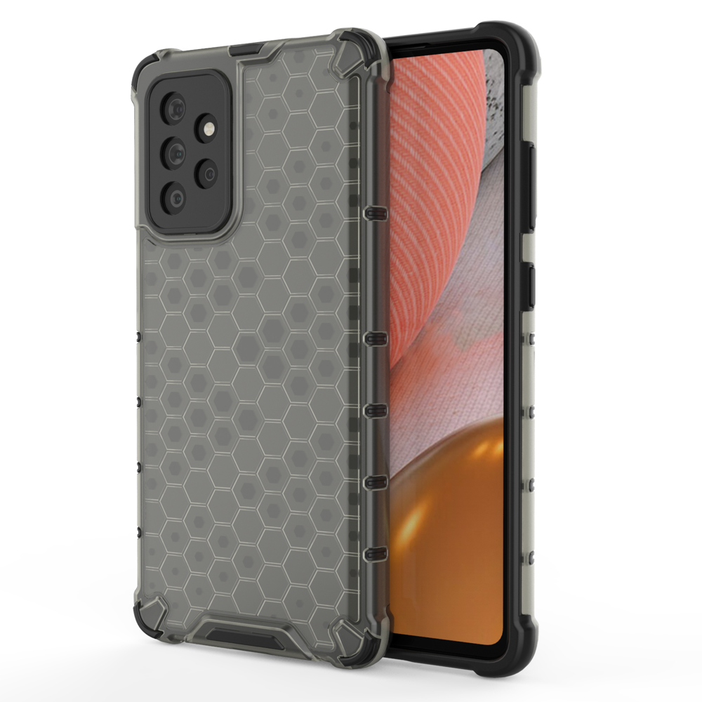 Honeycomb pancirna futrola sa silikonskim okvirom za Samsung Galaxy A72 5G/Galaxy A72 4G - Crna KP10265