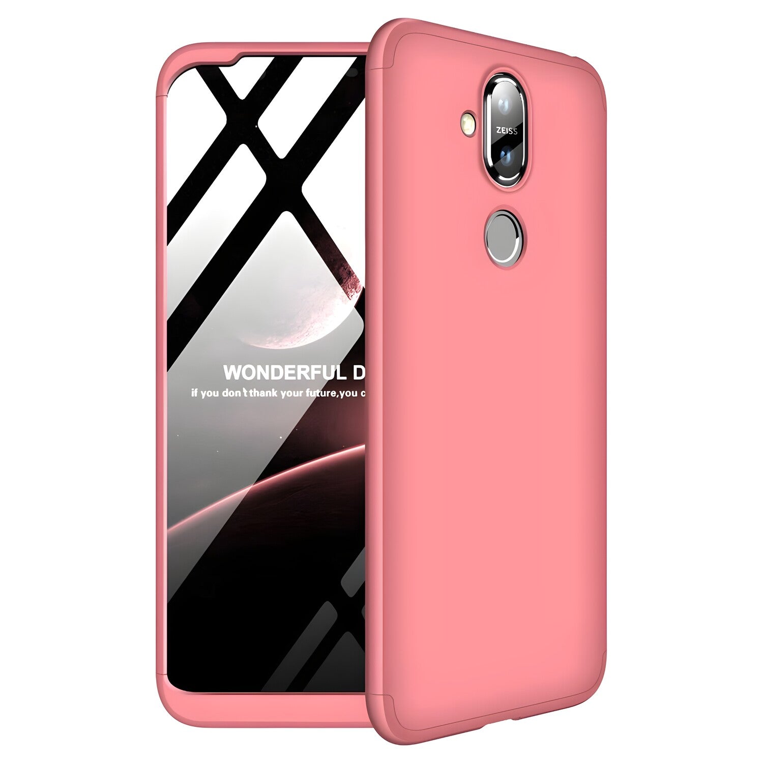 Zaštitna futrola GKK 360 - Prednji i stražnji poklopac cijelog mobitela za Nokia 8.1/X7 - Roza KP14107