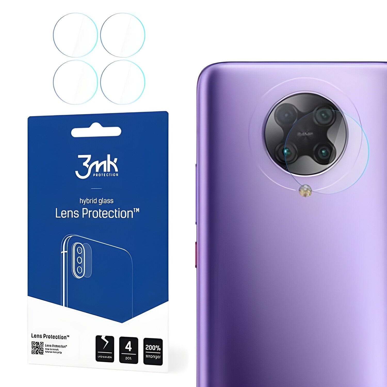 4x Staklo za kameru 3mk za Xiaomi Poco F2 Pro/Redmi K30 Pro - Prozirna KP14555