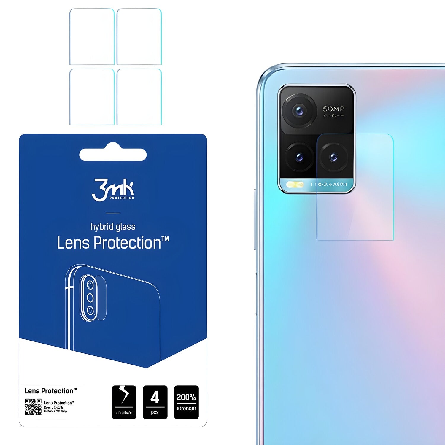 4x Staklo za kameru 3mk za Vivo Y33s - Prozirna KP24325