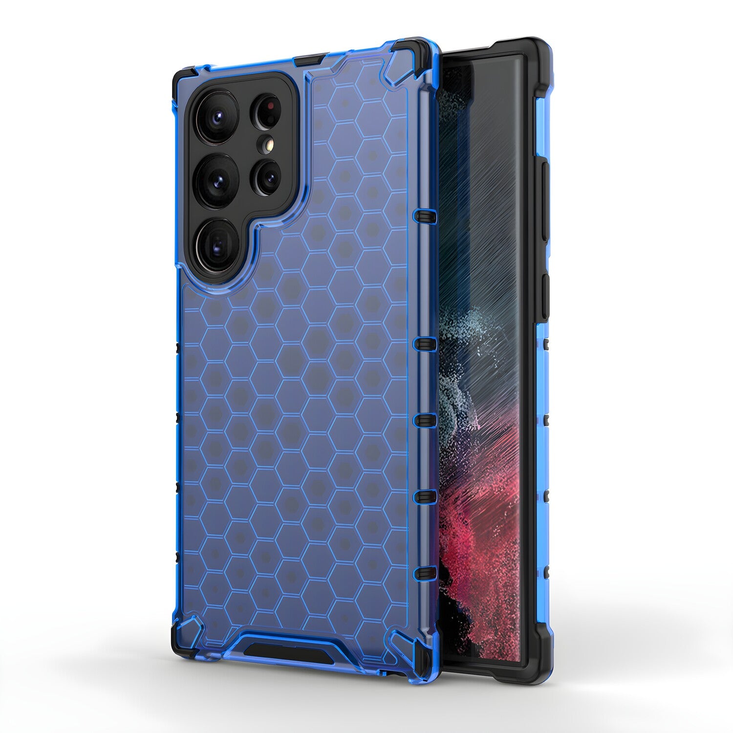 Honeycomb pancirna futrola sa silikonskim okvirom za Samsung Galaxy S23 Ultra - Plava KP24377