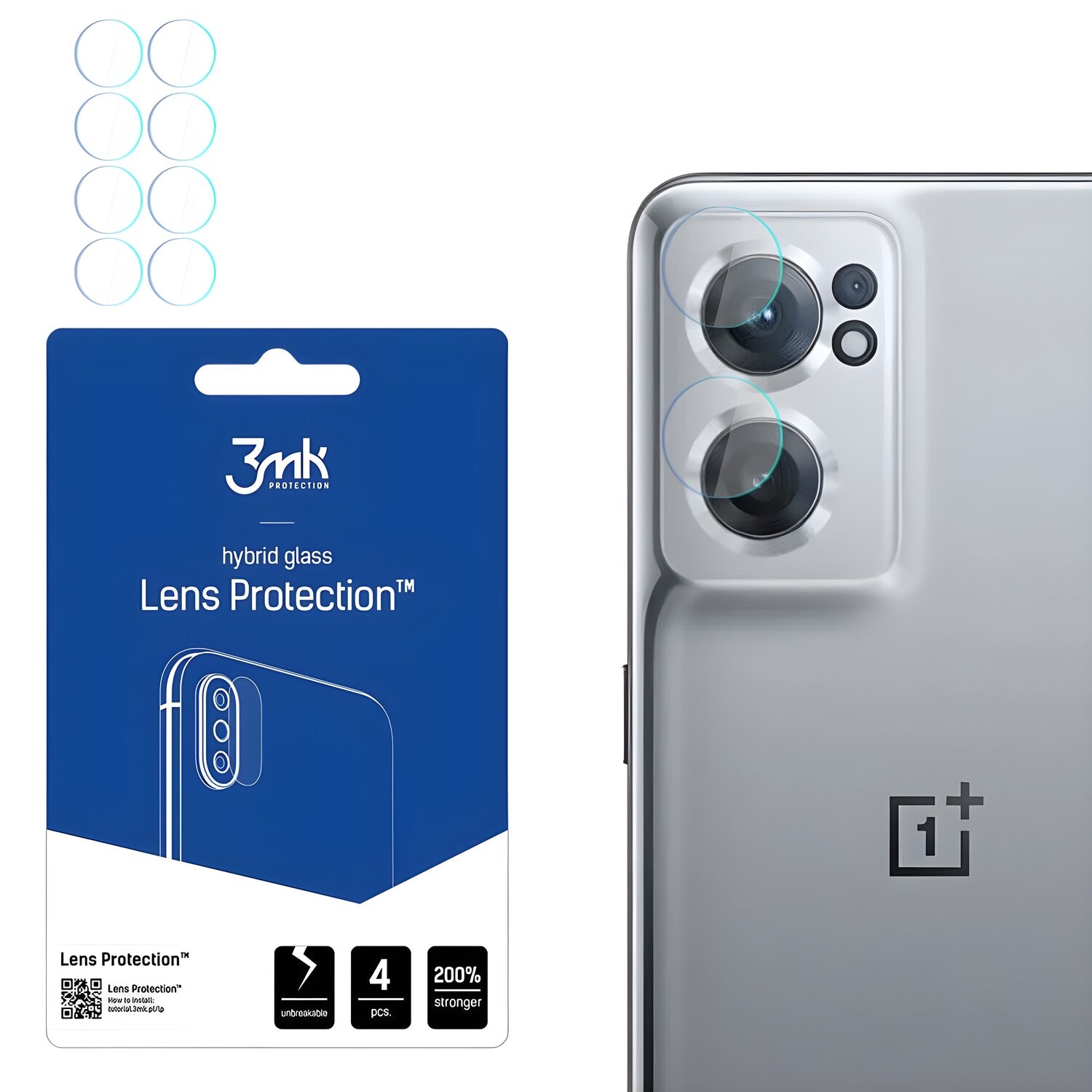4x Staklo za kameru 3mk za OnePlus Nord CE 2 5G - Prozirna KP24541