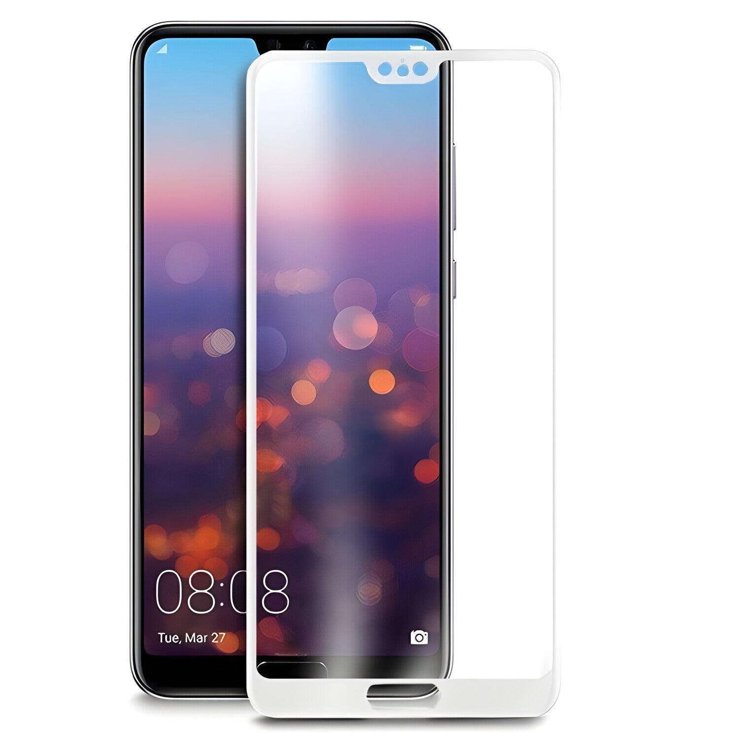 Kaljeno staklo 9H za Huawei P20 - Bijela KP27007