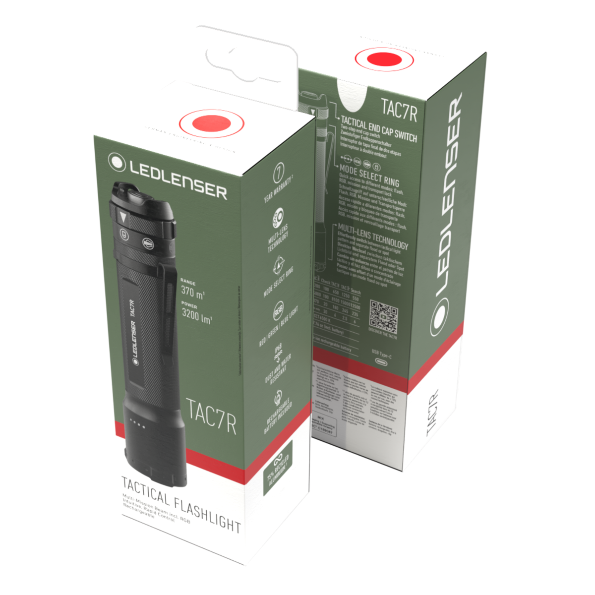 Ledlenser TAC7R lampa s 4 moda