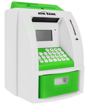 Kasica prasica u obliku bankomata s karticom za bankomat i PIN bravom - zelena