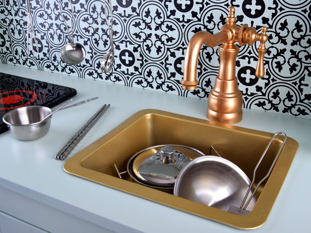 Drvena mint kuhinja s efektima