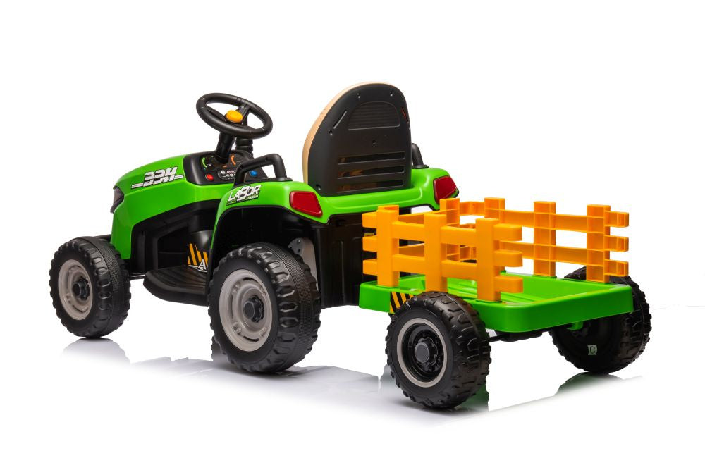 Traktor na akumulator s prikolicom BBH-030 - Zeleni