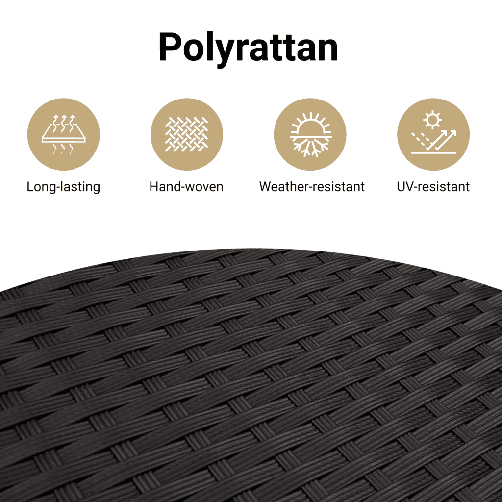 9-dijelni set vrtnih sofa s jastucima crni od poliratana