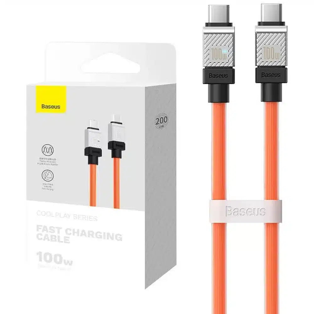 BASEUS kabel tipa C na tip C CoolPlay Power Delivery 100W 2m narančasti