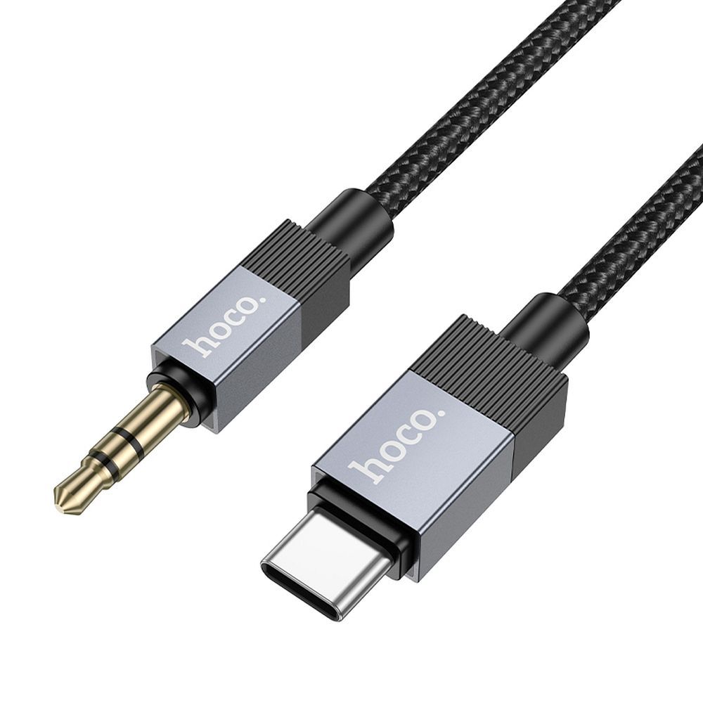Audio AUX kabel Jack 3.5 mm (muški) na USB C (muški) Hoco 1 m UPA32B crni