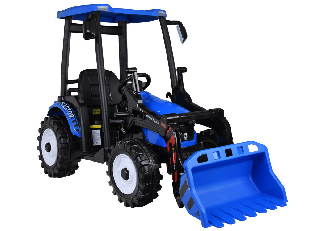 Traktor bager AKU s prikolicom plavi