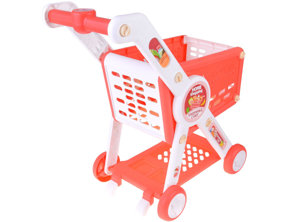 Shopping kolica s namirnicama crvena