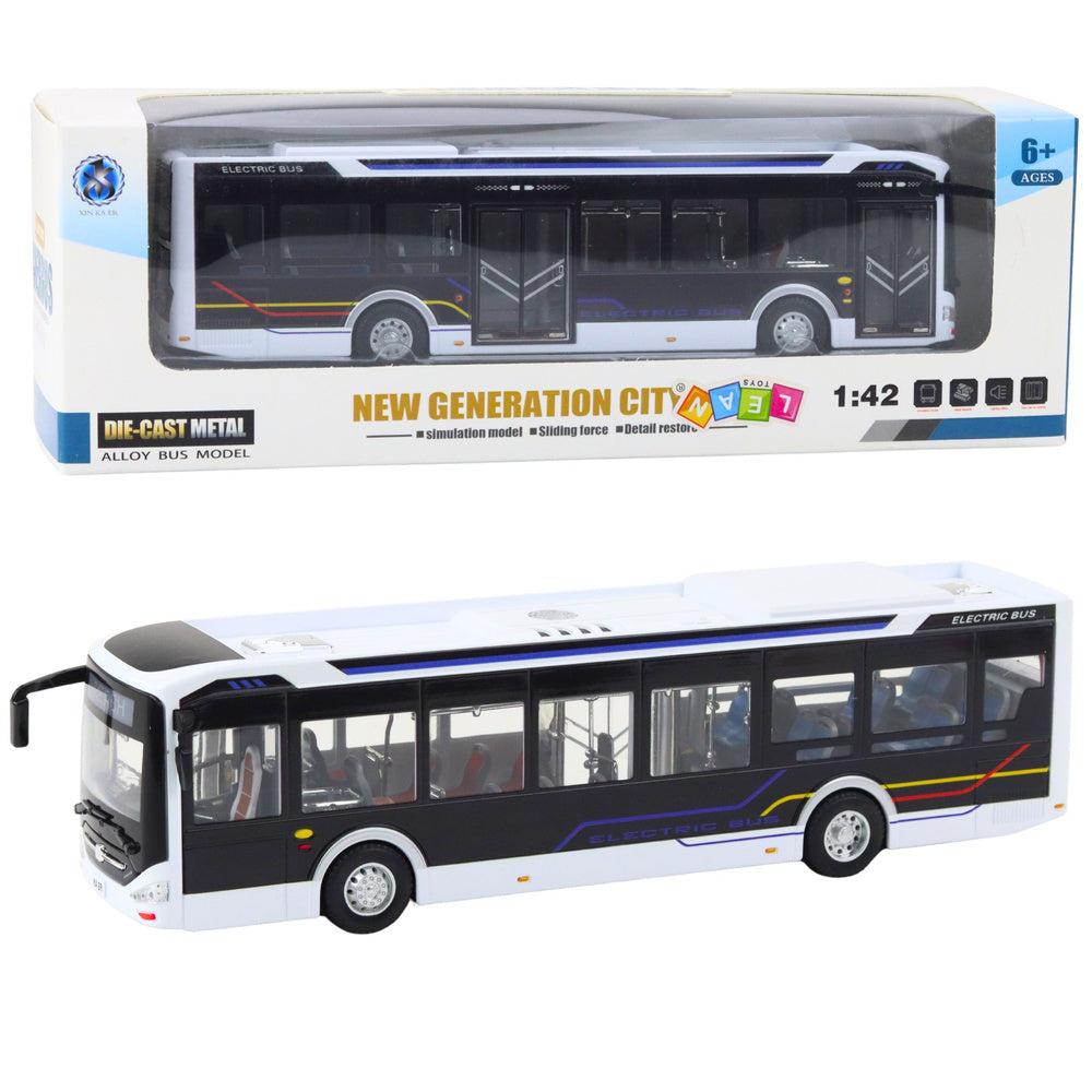 Metalni gradski autobus u mjerilu 1:42 - crno/bijeli