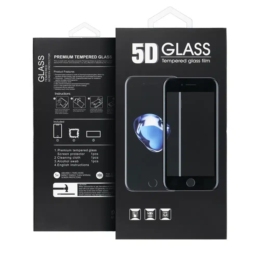 5D Full Glue kaljeno staklo za Motorola E14 / G04 / G04s / G24 / G24 Power sa crnim okvirom