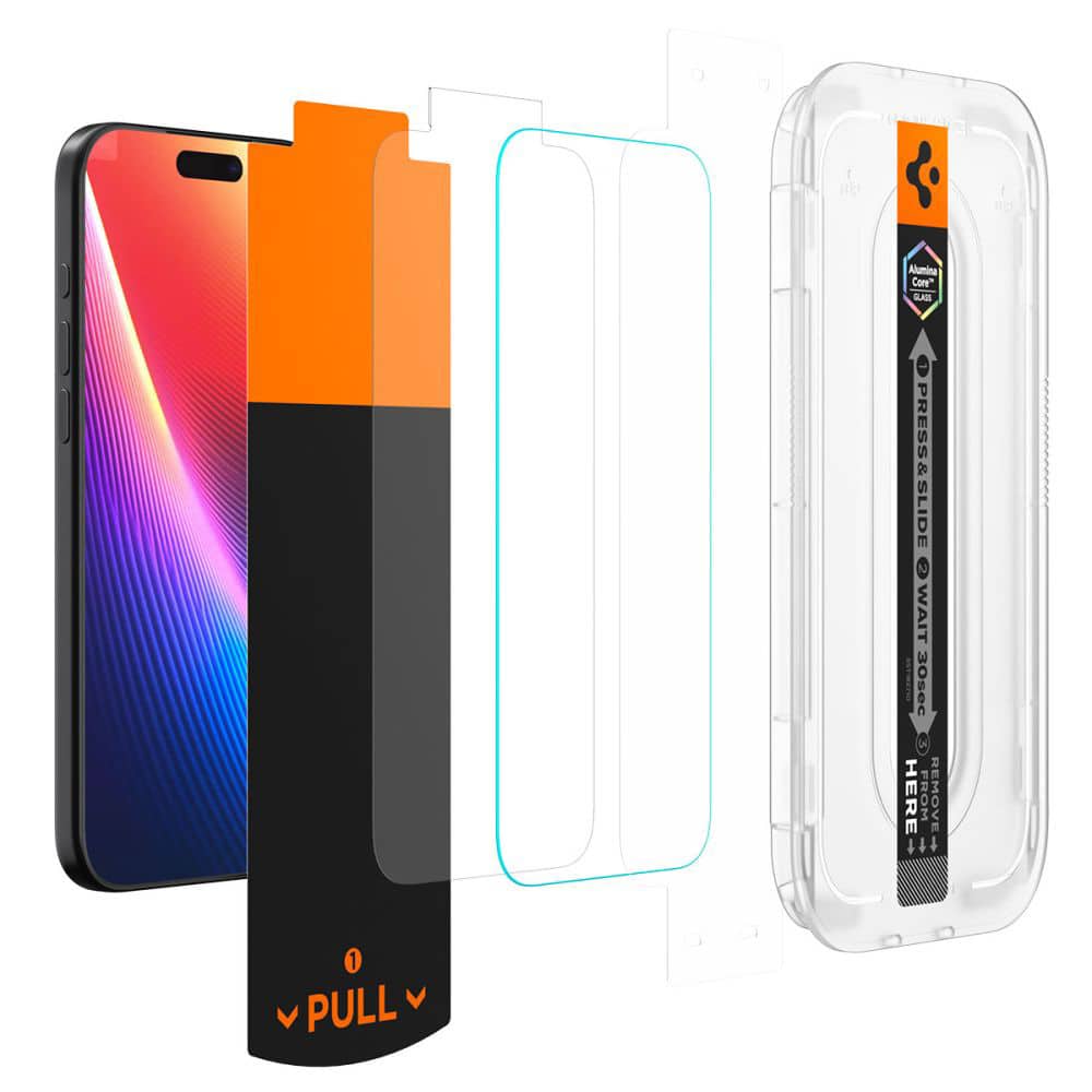 Spigen – Glas.tR EZ-FIT Pro Anti Spy staklo za iPhone 16 Pro / iPhone 17 / iPhone 17 Pro AGL10098