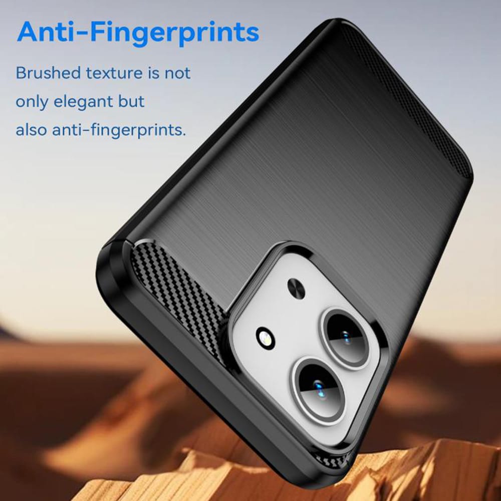 Techsuit - Carbon Silicone maska za Xiaomi Redmi 15C 4G / Redmi 15C 5G - crna