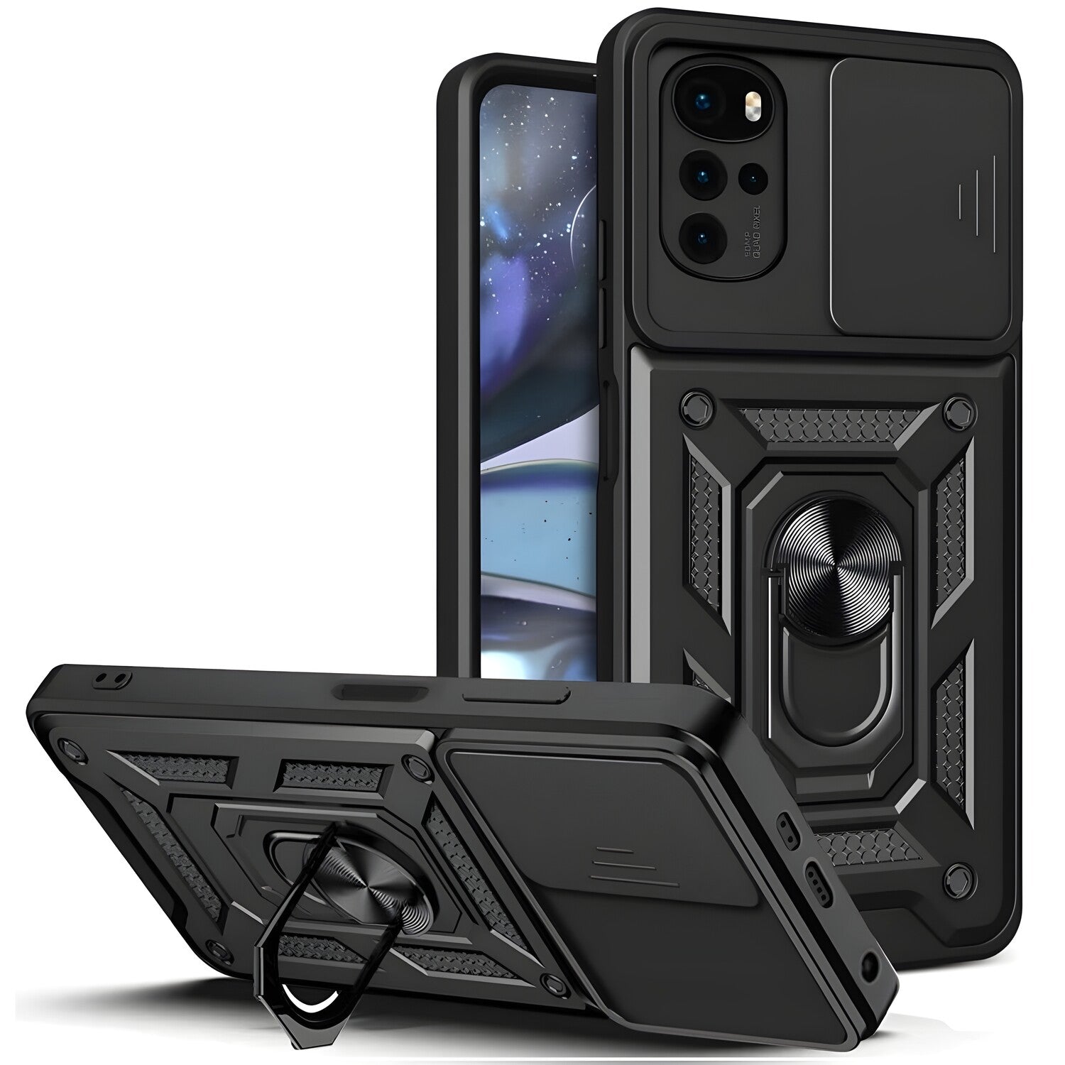 Hybrid Armor Camshield za Motorola Moto G22/Moto G4 Plus - Crna KP26653